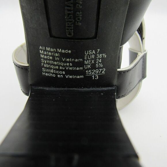 Christian Siriano for Payless Sandals Women's Sz 7 Strappy Slingback Black Heels - Picture 8 of 9